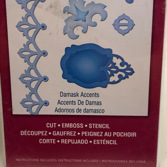 Spellbinders S5-080 Shapeabilities Damask Accents Die Set 7 Templates Designs - Picture 4 of 12